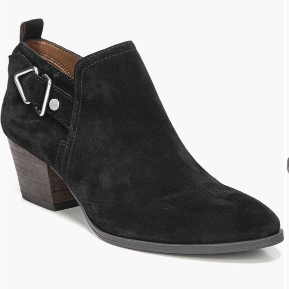 Franco Sarto Black Suede Western Short Ankle Booties size 8 - Picture 1 of 8